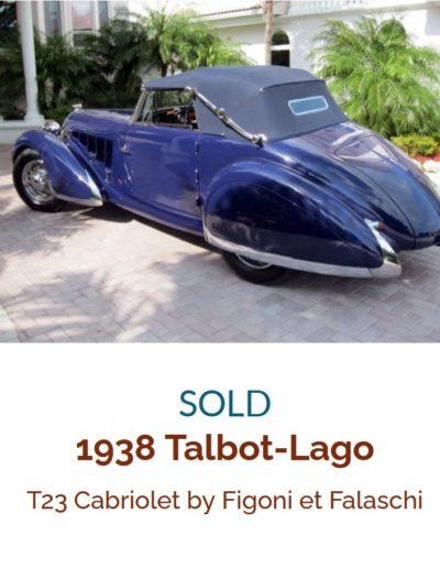 Talbot-Lago T23 Cabriolet by Figoni et Falaschi 1938