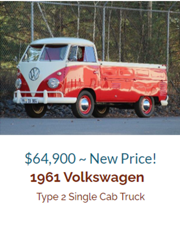 1961 Volkswagen Type 2 Single-Cab Pickup