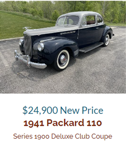 1941 Packard 110 new price